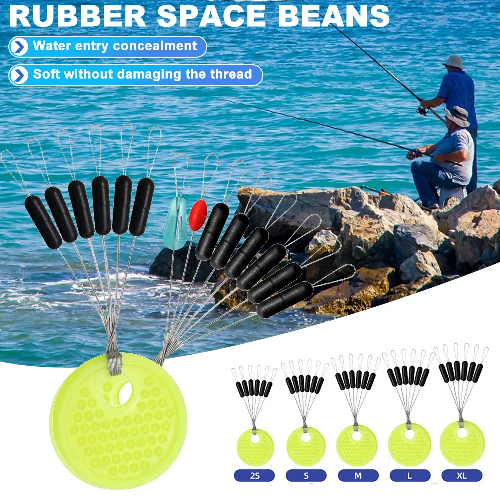 Fishing Equipment And Gear - Vara de borracha preta, 60pcs, feijão