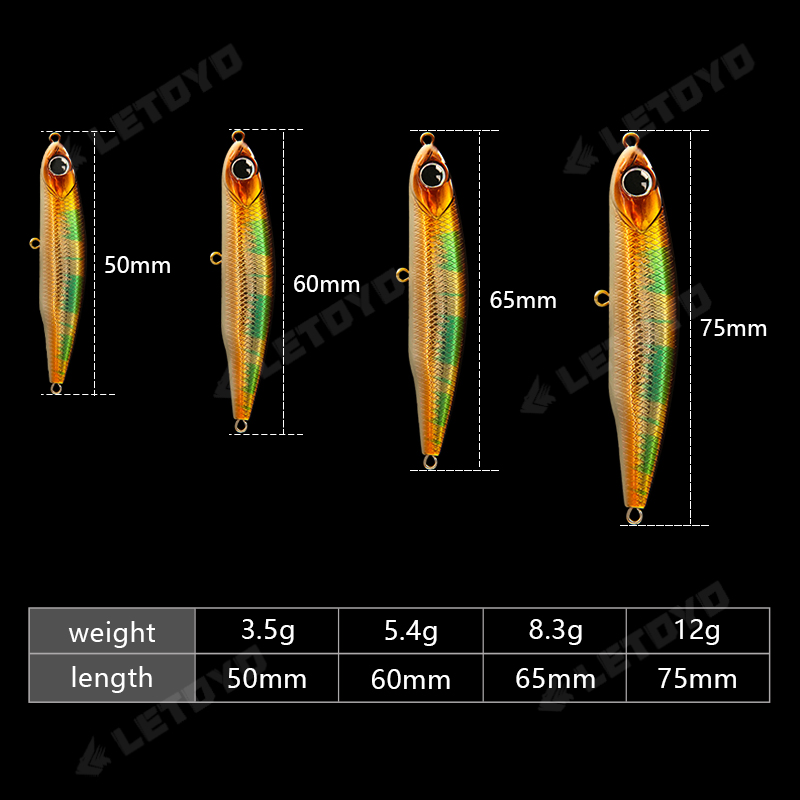Letoyo afundando lápis 17g 12g - Fishing Equipment Deals avaliação e preço
