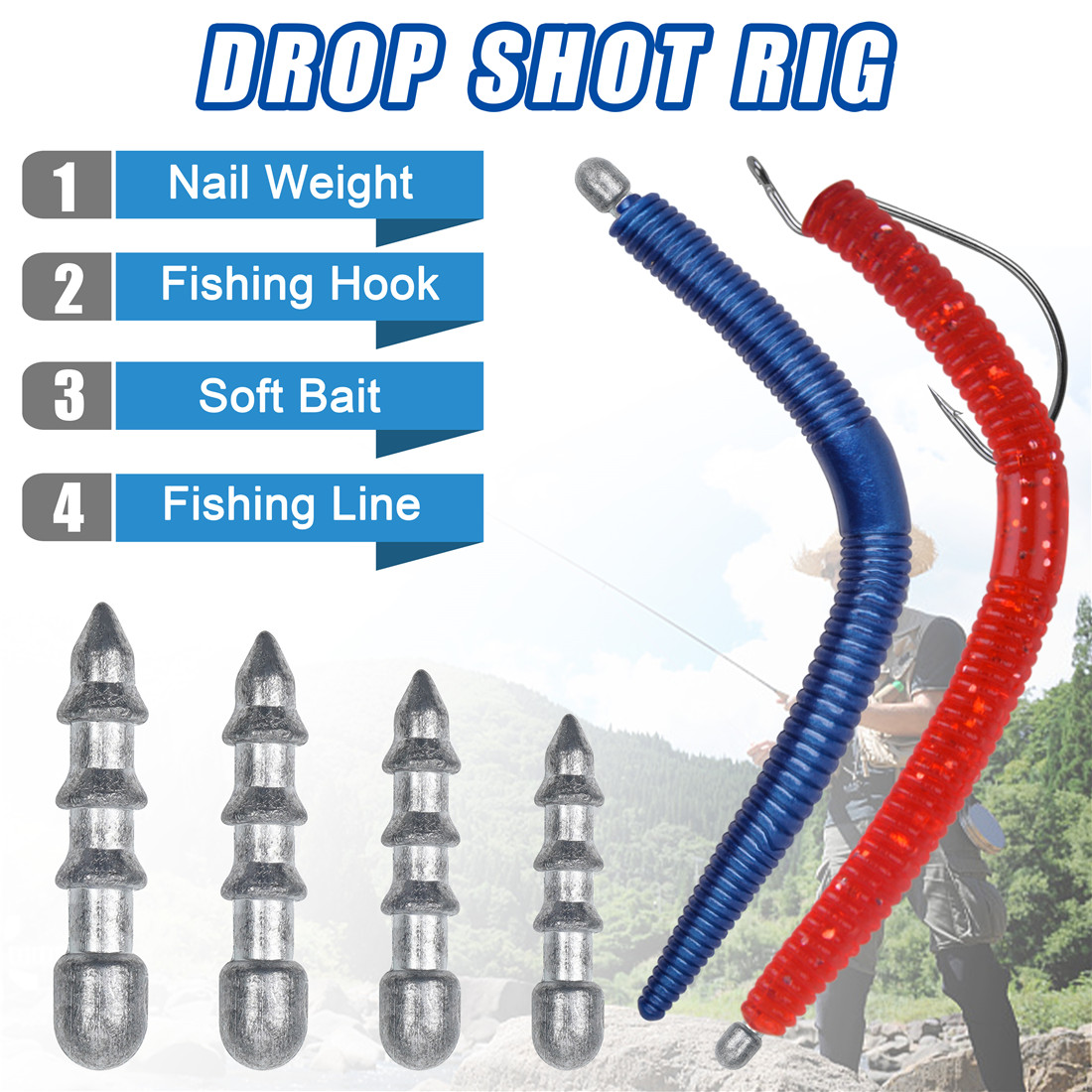 Worm Pesca Sinkers, inserir un - Fishing Equipment Used avaliação e preço